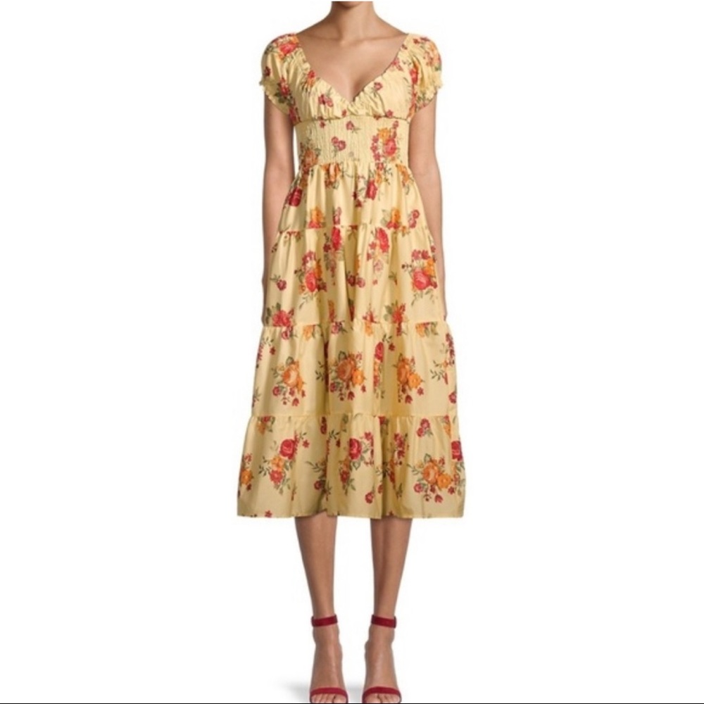 NWT WeWoreWhat X Danielle Bernstein Poplin Maxi Floral Dress Size Large